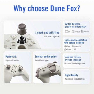 Tay cầm chơi game không dây Flydigi Dune Fox cho PC/Switch/Mobile với cần điều khiển hiệu ứng Hall
