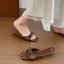 French Style Open Toe Polka Dot Summer New Fashion Bow Slip-on Slippers Thick Heel Comfortable T