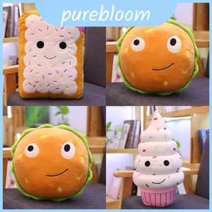 Bộ sưu tập đồ chơi sang trọng thực phẩm hoạt hình đáng yêu với xúc xích Hamburger bỏng ngô Khoai tây chiên Kem và gấu bông