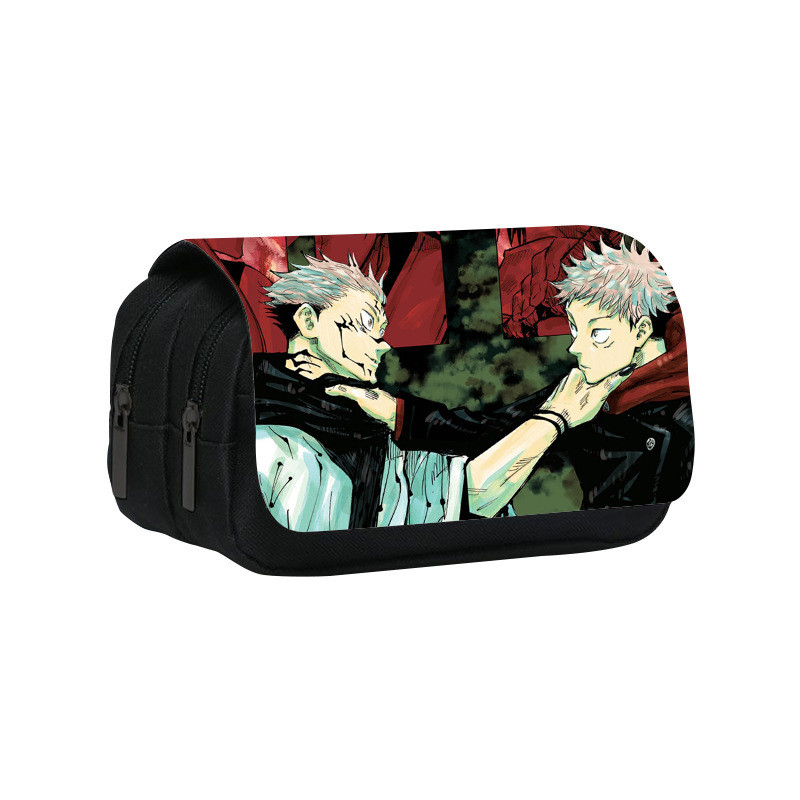 Họa tiết Kaisen Jujutsu Hai Lớp Flip Cover Học Sinh Văn Phòng Phẩm Lưu Trữ Túi Đựng Bút Chì Để Sử Dụng Trường Học