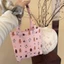 stripe Foam Bear Shoulder Bag, High-looking, Large-capacity, College-style Portable Travel Tote B