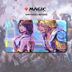Playmat Tidus & Yuna v2 - Magic The Gathering x Final Fantasy Anime Battle Card Stitched Edges Mousepad