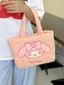 Túi cầm tay Kuromi sành điệu bằng Nylon có chi tiết thêu cho bé gái