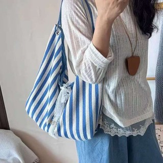 Reversible New Style Large-capacity Shoulder Bag Plaid Canvas Bag Commuting Versatile Eye-cat