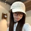 Korean Alphabet Embroidered Floral Baseball Cap For Women With Big Face, Small Peaked Cap, Wide