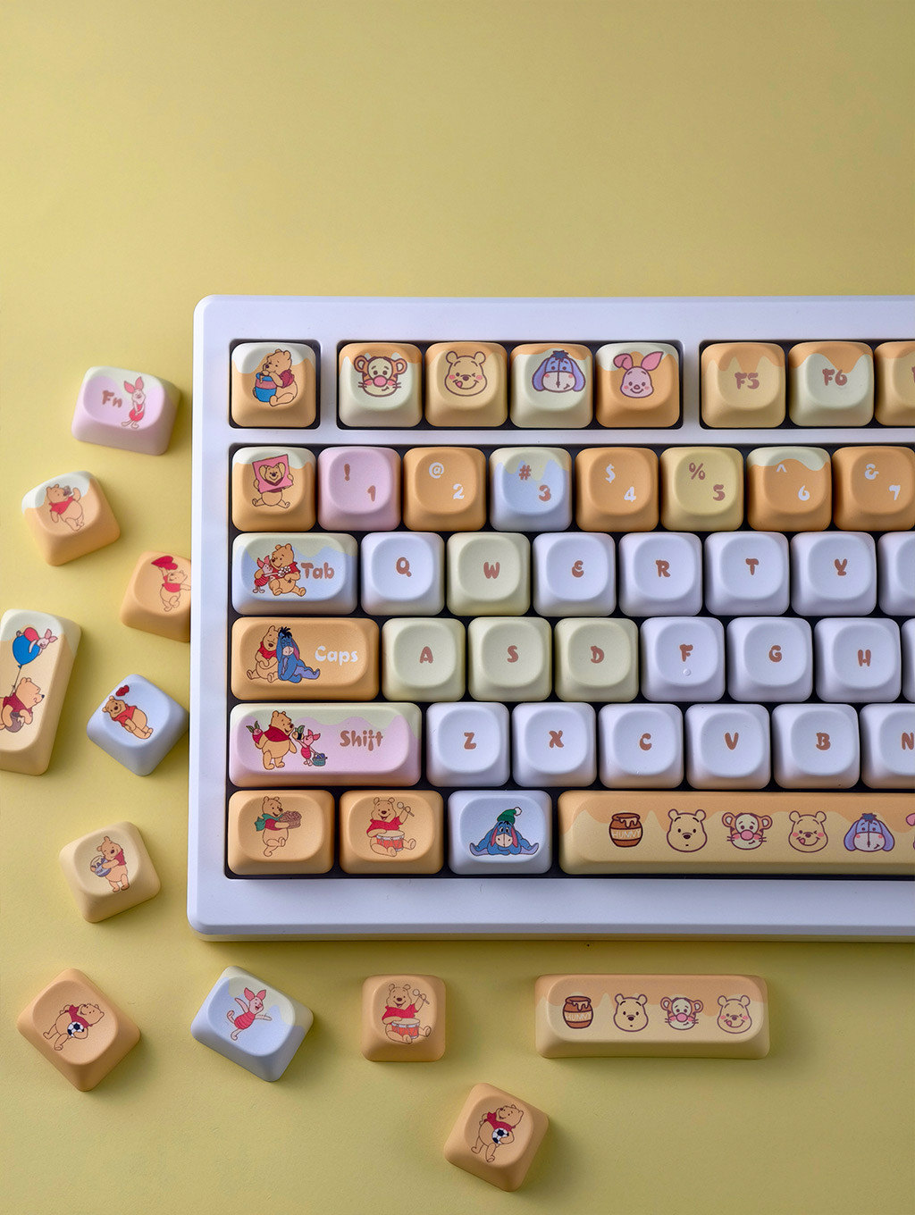 Winnie The Pooh Keycaps PBT MOA Profile 130 Phím Nhuộm Thăng Hoa Aula ...