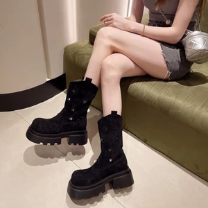 Mỏng Rỗng Top Giày Bốt Nữ Mùa Hè Giày Cao Bồi Miền Tây Ngoài Trời Thoáng Khí Giày Bốt Martin Đi