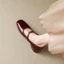 Genuine Soft Leather Shoes For Women Spring New Style Red Retro Hepburn Style Small Leather Shoe