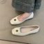 Flat-soled Small Fragrant Style Black Ballet Shoes With Elegant Temperament And Camellia Shal