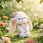 Thỏ Kidfriendly Plushie Với Vải Dài Sang Trọng Và Bông Pp Cho Bé Gái