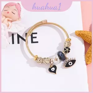 Thép không gỉ Tay Trang Sức Nữ Ánh Sáng Sang Trọng Hình Học Mắt Quyến Rũ Vòng Tay Cho Du Lịch Lưu Niệm