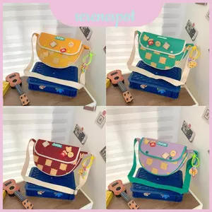 Túi mềm vải Canvas cổ điển màu đen có khóa kéo đường phố cho phong cách