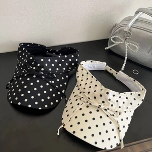 New Korean Style Polka Dot Empty Top Hats For Women, Spring And Summer Outdoor Sun Protection Ha