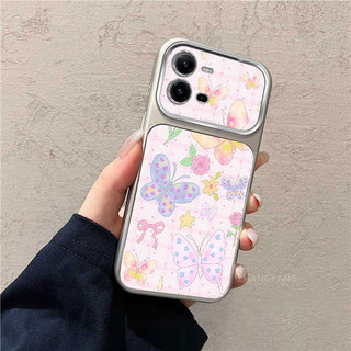 Ốp Lưng Cho VIVO V25 V25E V25 Pro Cửa Sổ Lớn Mờ Cao Cấp Vỏ Điện Thoại Thẩm Mỹ Nhiều Màu Sắc Bướm Và Mèo Dễ Thương Họa Tiết Thiết Kế Mới
‌