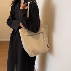 Thick Canvas Bags For Office Workers, Commuting Bags, Simple And Versatile Womens Shoulder Bags,