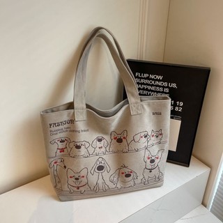 Korean Style Large Bag Women's New Casual Versatile Tote Canvas Bag Large Capacity Commuter Sh