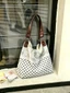Black And White Polka Dot Canvas Tote Bag For Women, Large-capacity Student Class Bag, Commuter