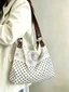 Black And White Polka Dot Canvas Tote Bag For Women, Large-capacity Student Class Bag, Commuter