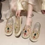 Giày Người Cá Nữ Mới Mùa Xuân Và Mùa Hè Kim Cương Giả Đáy Bằng Giày Đa Năng Bao Đầu Nửa Dép