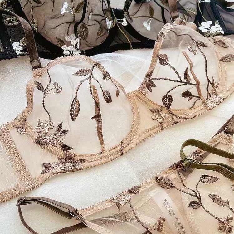 Pháp Gợi Cảm - Bộ Đồ Lót Thêu Ren Siêu Mỏng Cho Áo Ngực Lớn