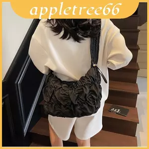Túi xách dây đeo đơn Nylon sang trọng thông thường có túi và xếp li để thiết kế bé gái