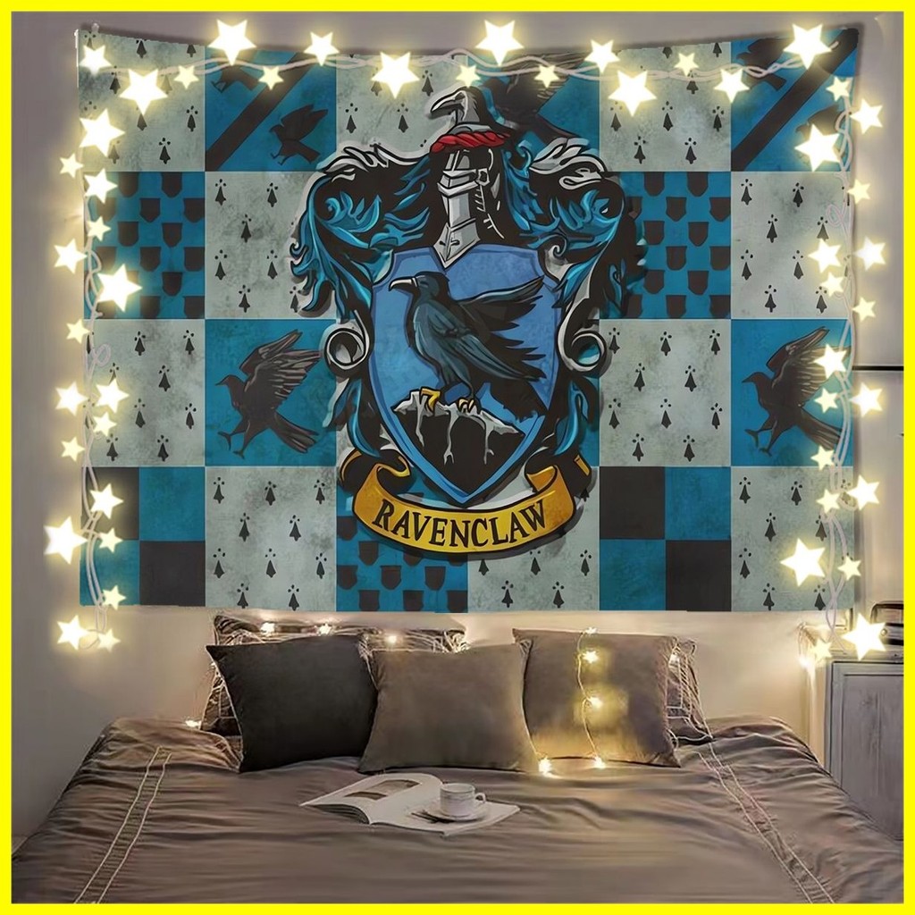 [ZOCI] Tấm thảm Harry Potter Harry Potter Huy hiệu Đại học Magic Phong cách cổ điển Ký túc xá Ký túc xá Trang trí phòng Vải nền Poster Tấm thảm vải treo tường