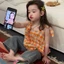 bộ quần áo mùa hè bé gái dây đeo trẻ em kiểu mới thời trang mùa hè quần áo trẻ em vừa và nhỏ