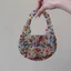 Exquisite, Compact, Light Luxury, Handmade Textured Beaded Mini Tote Bag, Sparkling Coin Lipstic