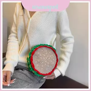 Túi đeo chéo hình tròn Hamburger dệt kim thời trang có Cotton cho vải du lịch