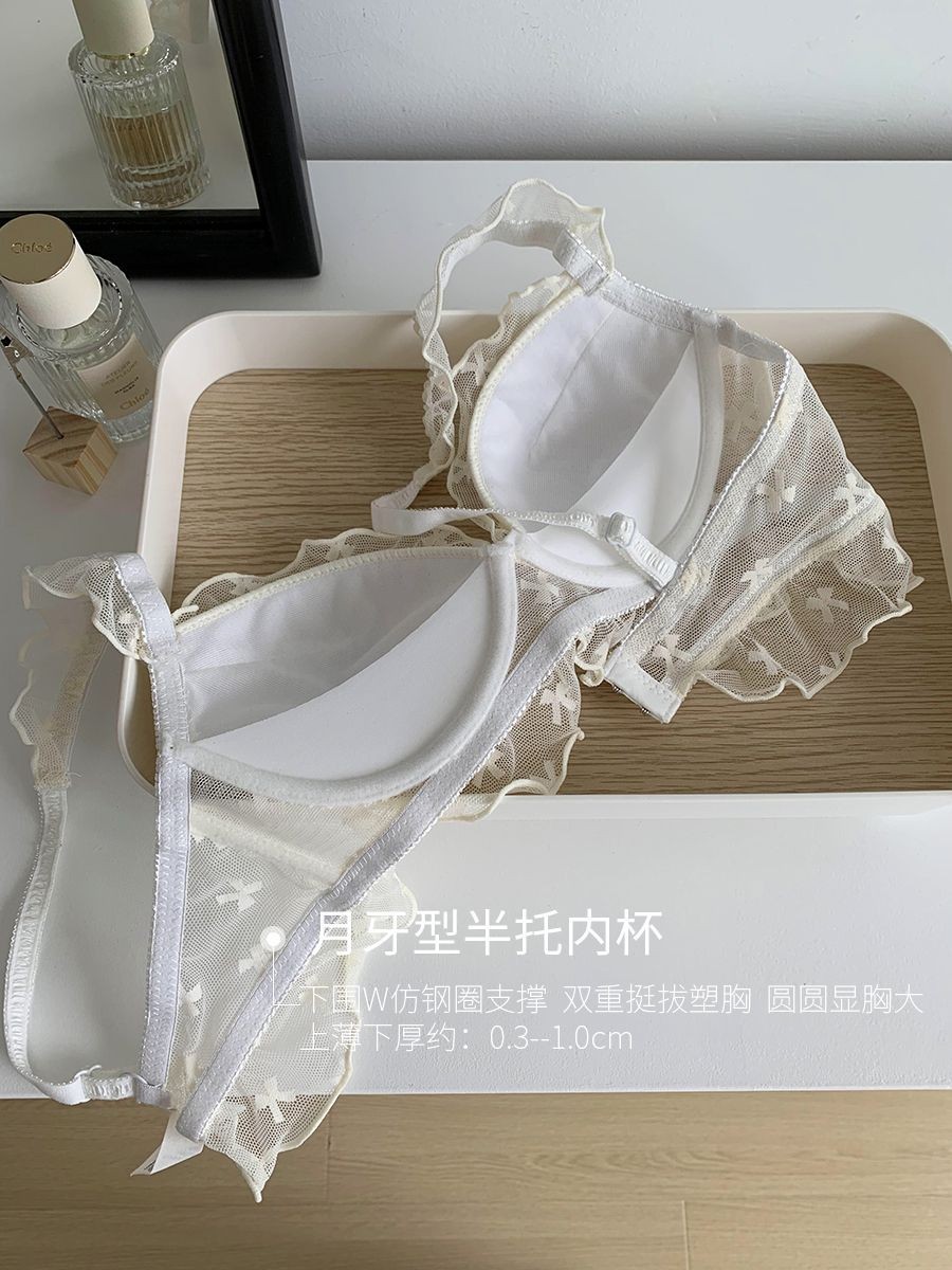 Quần Lót Và Áo Ngực Nữ Phù Hợp Cho Thời Trang Hàng Ngày - Ren Thêu Nơ Không Vòng Thép
