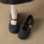 Popular Plush Gray Mary Jane Shoes For Women, Gentle Wind Evening Evening Thick Heel High Heel W