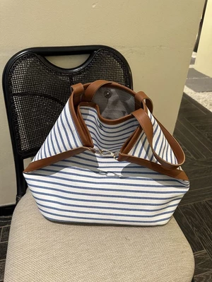 New Korean Style Large-capacity Striped Bag Tote, Lazy, Fashionable, Commuting, Versatile Should
