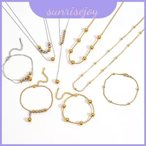 Bộ trang sức bằng thép không gỉ mùa xuân với trang phục phong cách hình học tối giản thông thường cho