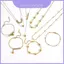 Bộ trang sức bằng thép không gỉ mùa xuân với trang phục phong cách hình học tối giản thông thường cho
