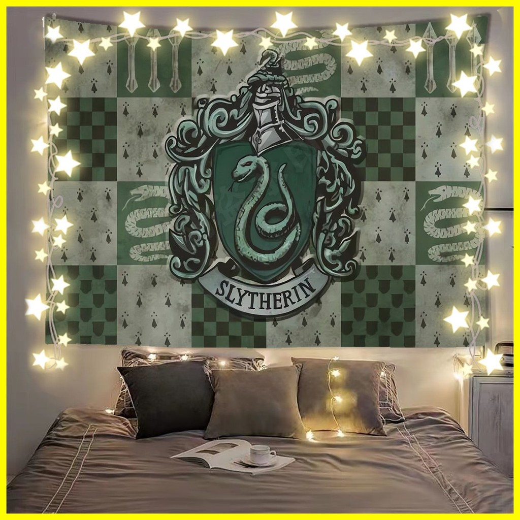 [ZOCI] Tấm thảm Harry Potter Harry Potter Huy hiệu Đại học Magic Phong cách cổ điển Ký túc xá Ký túc xá Trang trí phòng Vải nền Poster Tấm thảm vải treo tường