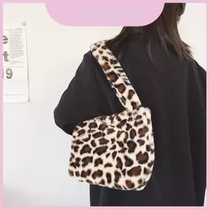 Túi đeo vai bé gái mềm da báo màu hồng có lớp lót Polyester mặc thường ngày
