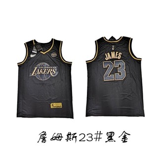 Quần áo bóng rổ thêu Lakers Vàng đen Kobe No. 24 James No. Áo bóng rổ 23 cổ điển