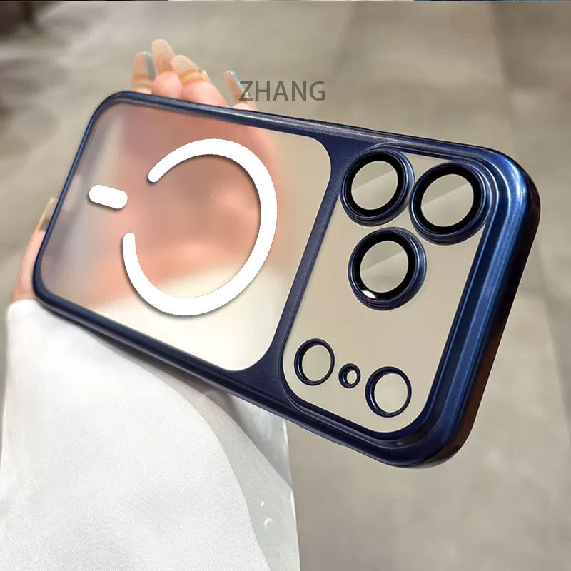 Ốp Lưng Dành Cho Samsung S26 Plus S26 S26 Ultra Mạ Điện Cửa Sổ Lớn Cao Cấp Chống Rơi Vỏ Điện Thoại Mới Đơn Giản Hút Từ Tính Thiết Kế Thẩm Mỹ