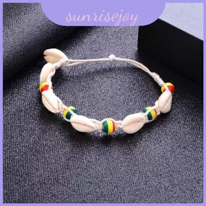Lấy cảm hứng từ Vintage Bohemian Retro Charm Vòng chân với vỏ mặt dây chuyền và hạt gỗ chạm khắc dành cho nữ thời trang