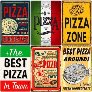 Pizza Zone Mảng Mảng Thực Phẩm Tuyệt Vời Vintage Kim Loại Ký Quán Rượu Thanh Trang Trí Nhà Cửa Tốt Nhất Tự Chế Áp Phích Ý Pizza Tường Nghệ Thuật Tấm N374