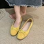 Ballet Style French Flat Suede Shoes Women's Shoes New Season Bow Black Granny Shoes Women