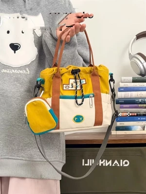 Cute Retro Contrast Color Small Bags Womens Niche Design Casual Commuting Single Shoulder Crossb