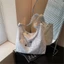 Casual Striped Canvas Bag Women's New Fashion College Style Tote Bag Korean Style Large Capacity
