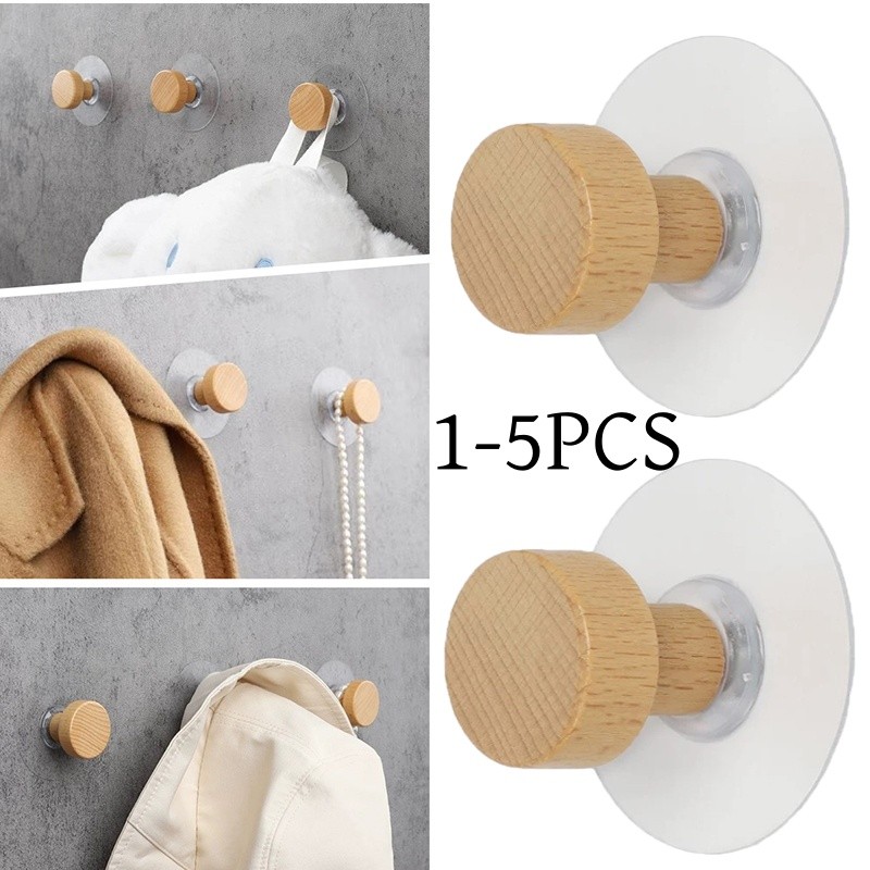 Phong Cách Bắc Âu Gỗ Móc Treo Tường Điện Hút Hình Dạng Hình Học Gỗ Móc Treo Tường Đấm Miễn Phí Áo Khoác Áo Móc Treo Cho Gia Đình