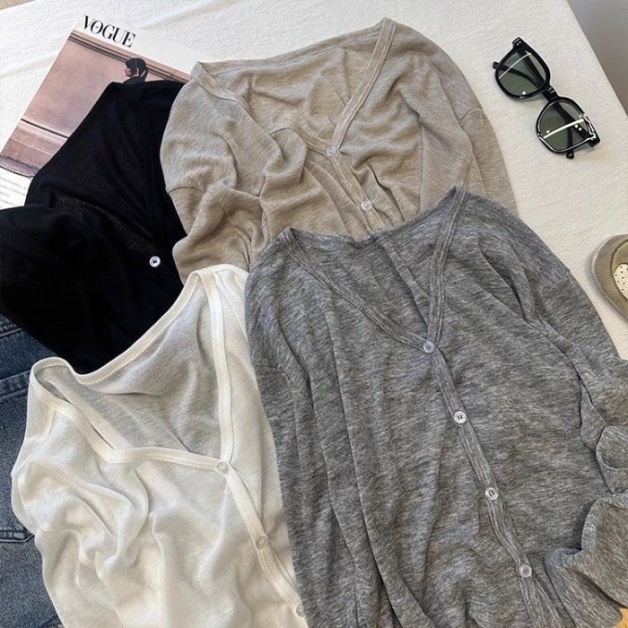 niche lười dài tay chống nắng cardigan áo khoác nữ mùa hè khăn choàng mới thoáng khí hàng đầu áo