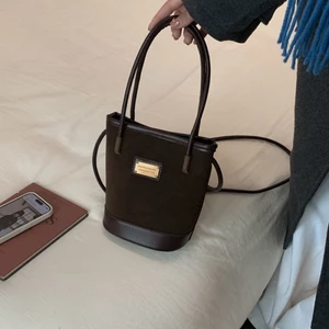 hand Frosted Casual Bucket Bag For Women In Autumn And Winter New Fashion Niche High-end Texture