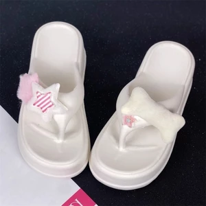 Thick-soled Flip-flops For Women In Summer, Sponge Cake Hot Girls Y2K Bone Subculture Outer Wear