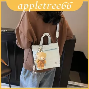 Túi vuông Nylon phong cách đường phố dành cho nữ Thời trang thiếu niên Túi đeo chéo nhẹ khâu chi tiết