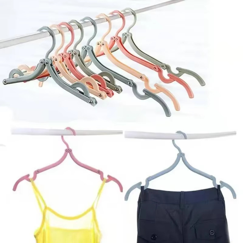 4 BỘ / 20 Chiếc Móc Treo Du Lịch Gấp Di Động 5 Màu Nhựa Chống Trượt Tủ Quần Áo Phơi Tiết Kiệm Không Gian Cho Tome & Du Lịch