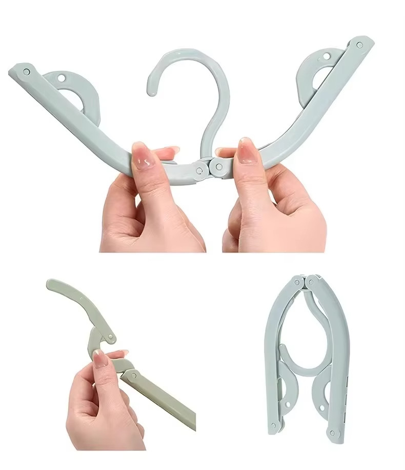 4 BỘ / 20 Chiếc Móc Treo Du Lịch Gấp Di Động 5 Màu Nhựa Chống Trượt Tủ Quần Áo Phơi Tiết Kiệm Không Gian Cho Tome & Du Lịch